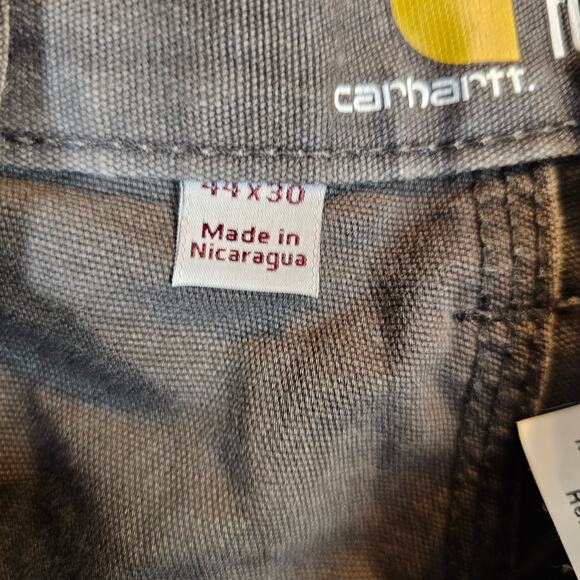 Carhartt Relaxed Fit Rugged Flex Canvas Mens 44x30 Work Wear Rugged Dark Gray - Picture 4 of 7